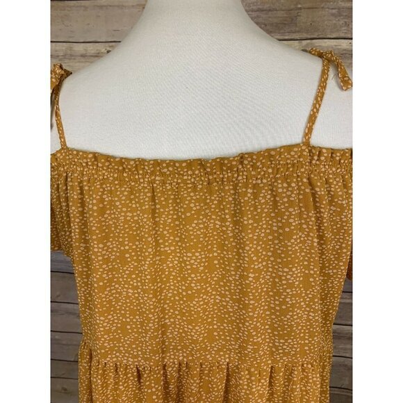 Xhilaration Womens Large Banydoll Dress Cold Shoulder Lined Polka Dot Boho - Picture 6 of 9